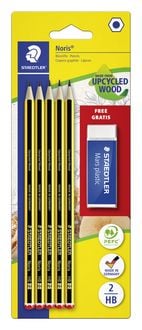 Produktbild: STAEDTLER Noris Schreib- und Zeichbedarf Noris 120 Bleistifte HB, 5er Set und 1 Radierer