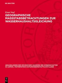 Produktbild: Geographische Massstabsbetrachtungen zur Wasserhaushaltsgleichung