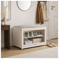 Produktbild: HTI-Living Schuhschrank mit Schiebet&uuml;r und Sitzkissen Beige
