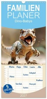 Produktbild: Familienplaner 2027 - Dino-Babys mit 5 Spalten (Wandkalender, 21 x 45 cm) CALVENDO