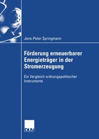 Produktbild: F&ouml;rderung erneuerbarer Energietr&auml;ger in der Stromerzeugung