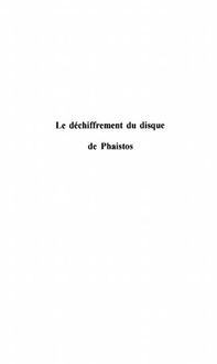 Produktbild: Dechiffrement du disque de phaistos
