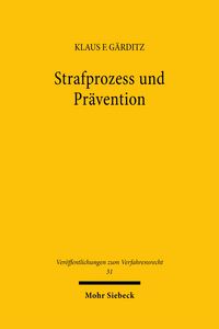 Produktbild: Strafprozess und Pr&auml;vention