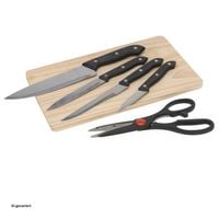 Produktbild: neuetischkultur Messerset mit Schere und Brett 6 Teile Messerset mit Schere und Brett 6 Teile