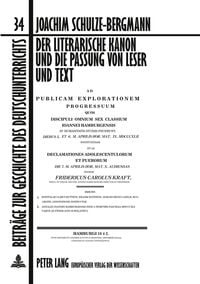 Produktbild: Der literarische Kanon und die Passung von Leser und Text