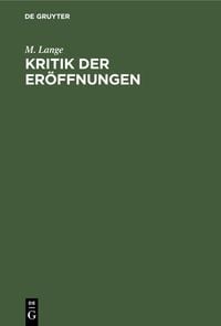 Produktbild: Kritik der Er&ouml;ffnungen