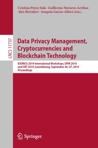 Produktbild: Data Privacy Management, Cryptocurrencies and Blockchain Technology