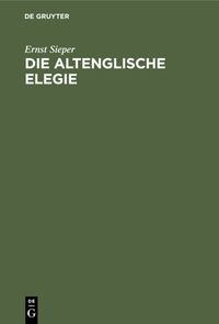 Produktbild: Die altenglische Elegie