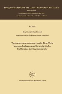 Produktbild: Verformungserscheinungen an der Oberfl&auml;che biegewechselbeanspruchter austenitischer Stahlproben bei Raumtemperatur