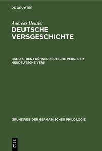 Produktbild: Der fr&uuml;hneudeutsche Vers. Der neudeutsche Vers