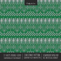 Produktbild: Christmas Pattern Scrapbook Paper Pad 8x8 Decorative Scrapbooking Kit for Cardmaking Gifts, DIY Crafts, Printmaking, Papercrafts, Green Knit Ugly Swea