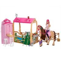 Produktbild: Barbie Mysteries: Das geheimnisvolle Pferdeabenteuer“ Pferdestall-Spielset mit Puppe, Spielzeugpferd und Zubehör, mehr als 25 Teile