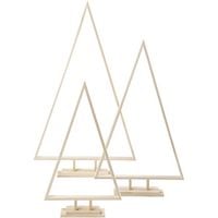 Produktbild: Creativ Company Weihnachtsb&auml;ume aus Holz, H 40+50+60 cm, B 22,5+29+35 cm, 3er Set