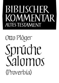 Produktbild: Spr&uuml;che Salomos (Proverbia)