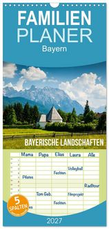 Produktbild: Familienplaner 2027 - Bayerische Landschaften mit 5 Spalten (Wandkalender, 21 x 45 cm) CALVENDO
