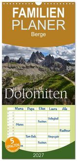 Produktbild: Familienplaner 2027 - Hoch oben in den DOLOMITEN mit 5 Spalten (Wandkalender, 21 x 45 cm) CALVENDO