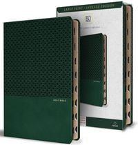 Produktbild: KJV Holy Bible, Large Print, Handy Size Format, Green Premium Imitation Leather with Ribbon Marker, Red Letter, Thumb Index