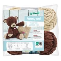 Produktbild: gr&uuml;ndl Funny uni SB-Pack Teddy Theo, Chenillegarn, H&auml;kelset