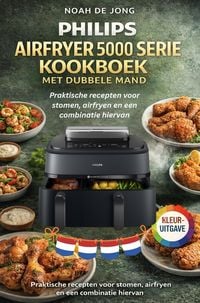 Produktbild: PHILIPS AIRFRYER 5000 SERIE KOOKBOEK MET DUBBELE MAND