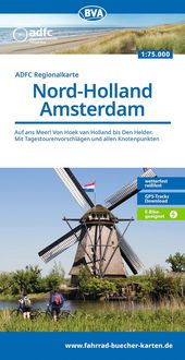 Produktbild: BVA ADFC Regionalkarte Nord-Holland Amsterdam, mit Knotenpunkten 1:75.000