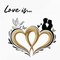 Produktbild: Love is ... Original guest book for the wedding, the engagement or the anniversary of a wedding or a life partnership with stylish image motives for g
