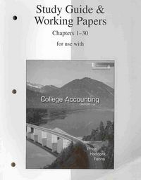 Produktbild: Study Guide & Working Papers for Use with College Accounting Chapters 1-30