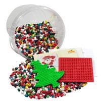 Produktbild: Hama 2045 - DIY B&uuml;gelperlen midi 5+, Weihnachten, Eimer, ca. 4000 B&uuml;gelperlen & Stiftplatten