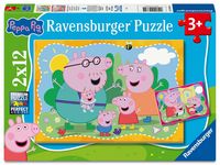 Produktbild: Kinderpuzzle 2x12 Teile - Peppa Wutz - Gl&uuml;ckliche Familie Wutz!