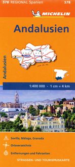 Michelin Andalusien. Straßen- und Tourismuskarte 1:400.000 Michelin