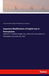 Produktbild: Important Modifications of English Law in Pennsylvania