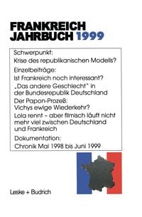 Produktbild: Frankreich-Jahrbuch 1999