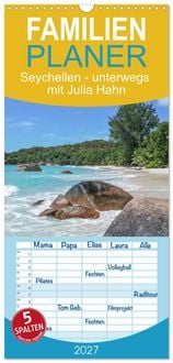 Produktbild: Familienplaner 2027 - Seychellen - unterwegs mit Julia Hahn mit 5 Spalten (Wandkalender, 21 x 45 cm) CALVENDO