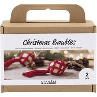 Produktbild: Creativ Company DIY Sets Macram&eacute; Kreativ Set Weihnachtskugeln, Weihnachtsrot, Makramee, Kreativ Box