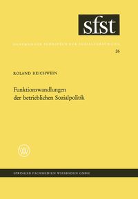 Produktbild: Funktionswandlungen der betrieblichen Sozialpolitik