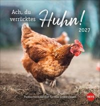 Produktbild: H&uuml;hner Postkartenkalender 2027 - Ach, du verr&uuml;cktes Huhn!
