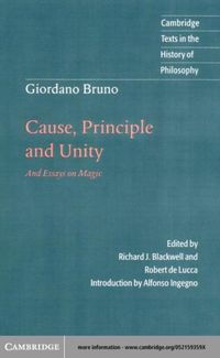 Produktbild: Giordano Bruno: Cause, Principle and Unity
