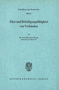 Produktbild: Ehre und Beleidigungsf&auml;higkeit von Verb&auml;nden.