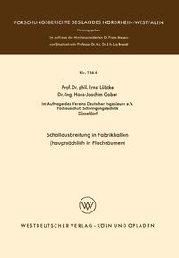 Produktbild: Schallausbreitung in Fabrikhallen (haupts&auml;chlich in Flachr&auml;umen)