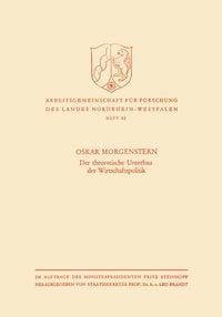 Produktbild: Der theoretische Unterbau der Wirtschaftspolitik