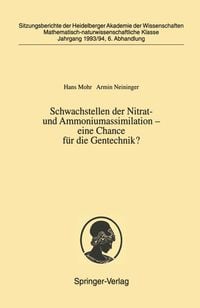 Produktbild: Schwachstellen der Nitrat- und Ammoniumassimilation - eine Chance f&uuml;r die Gentechnik?