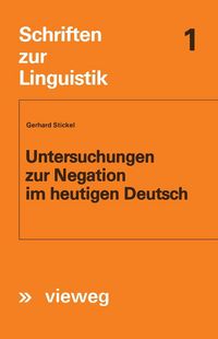 Produktbild: Untersuchungen zur Negation im heutigen Deutsch