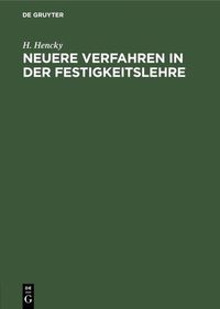 Produktbild: Neuere Verfahren in der Festigkeitslehre