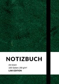 Produktbild: Notizbuch A4 liniert gr&uuml;n - 100 Seiten Soft Cover