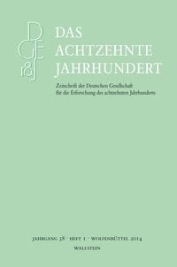 Produktbild: Das achtzehnte Jahrhundert 38/1