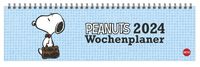 Peanuts Wochenquerplaner 2024. Kultiger Tischkalender für den Arbeitsplatz. Spiral-Kalender mit Snoopy, Charlie Brown und Co. Wochenplaner 2024 quer. von Heye