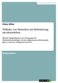 'Teilhabe Von Menschen Mit Behinderung Am Arbeitsleben' Von 'Claire ...