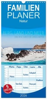 Produktbild: Familienplaner 2026 - Berg, Land und Meer - Eine Reise durch die Landschaften mit 5 Spalten (Wandkalender, 21 x 45 cm) CALVENDO