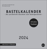 Bastelkalender 2024 Premium silbergrau mittel. Blanko-Kalender zum Basteln mit extra Titelblatt für eine persönliche Gestaltung. Foto- und Bastelkal von Heye