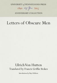 Produktbild: Hutten, U: Letters of Obscure Men