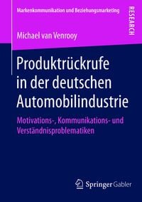 Produktbild: Produktr&uuml;ckrufe in der deutschen Automobilindustrie
